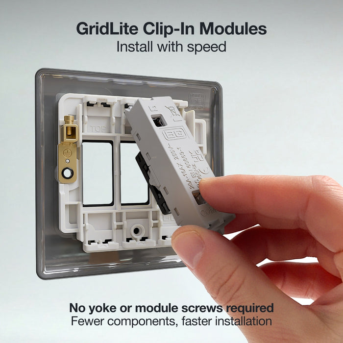 BG GridLite MFB12KY 20A 16AX SP 2-Way Key Switch Module - Matt Black