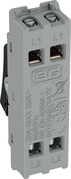 BG GridLite MFB13 20A 16AX 2-Way Intermediate Switch Module - Matt Black