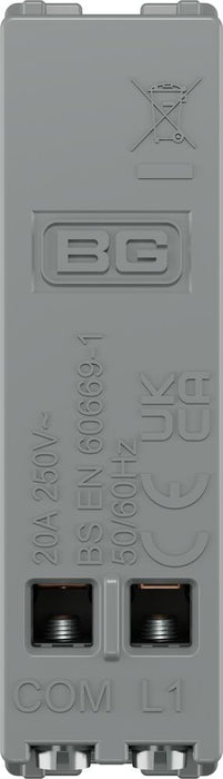 BG GridLite MFB14 20A 1-Way Retractive Switch Module - Matt Black