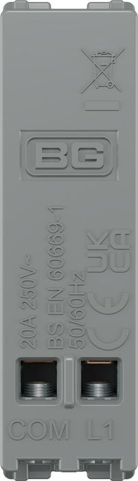 BG GridLite MFB142BELL 20A 2-Way Retractive Switch Module "Bell Symbol" - Matt Black