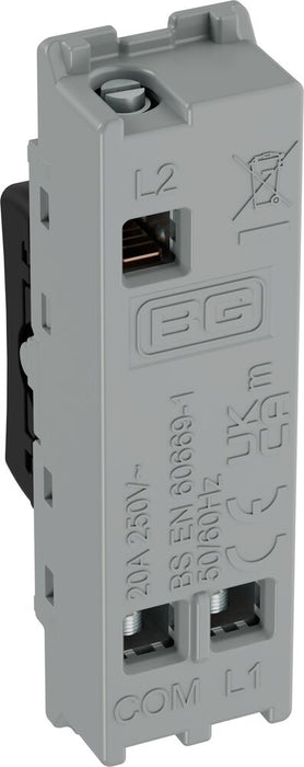 BG GridLite MFB142C 20A SP 2-Way Retractive (Centre Off) Switch Module - Matt Black