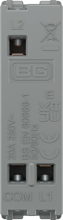 BG GridLite MFB142C 20A SP 2-Way Retractive (Centre Off) Switch Module - Matt Black