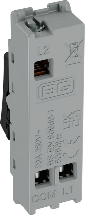 BG GridLite MFB142PR 20A 2-Way Retractive Switch Module "PRESS" - Matt Black