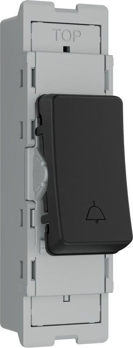 BG GridLite MFB14BELL 20A 1-Way Retractive Switch Module "Bell Symbol" - Matt Black