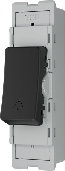 BG GridLite MFB14BELL 20A 1-Way Retractive Switch Module "Bell Symbol" - Matt Black