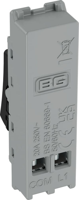 BG GridLite MFB14BELL 20A 1-Way Retractive Switch Module "Bell Symbol" - Matt Black