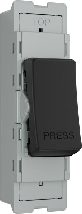 BG GridLite MFB14PR 20A 1-Way Retractive Switch Module "PRESS" - Matt Black