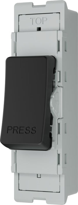 BG GridLite MFB14PR 20A 1-Way Retractive Switch Module "PRESS" - Matt Black