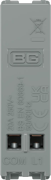 BG GridLite MFB14PR 20A 1-Way Retractive Switch Module "PRESS" - Matt Black