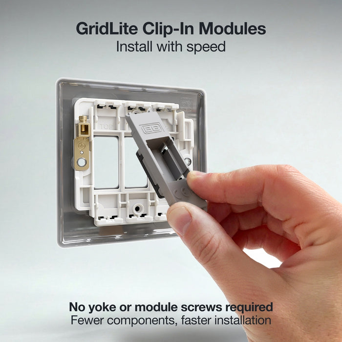 BG GridLite MFBBLNK Blank Module - Matt Black