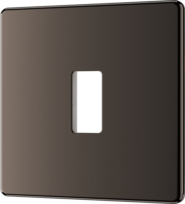 BG GridLite MFBN1 Flatplate Screwless 1G Grid Front Plate - Black Nickel