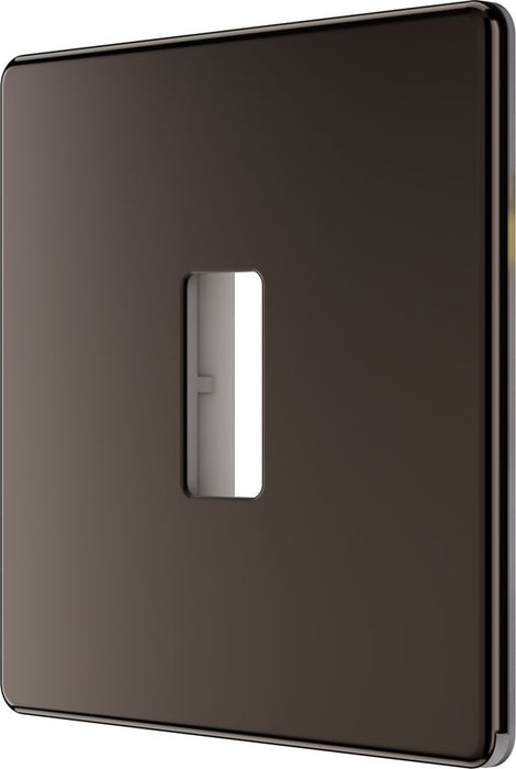 BG GridLite MFBN1 Flatplate Screwless 1G Grid Front Plate - Black Nickel