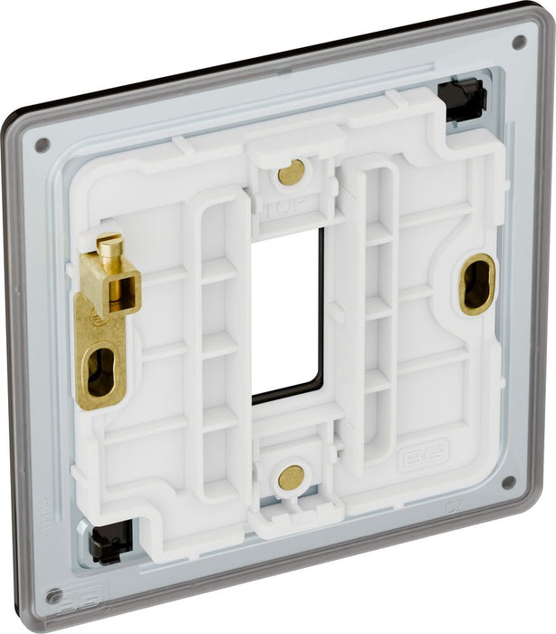 BG GridLite MFBN1 Flatplate Screwless 1G Grid Front Plate - Black Nickel