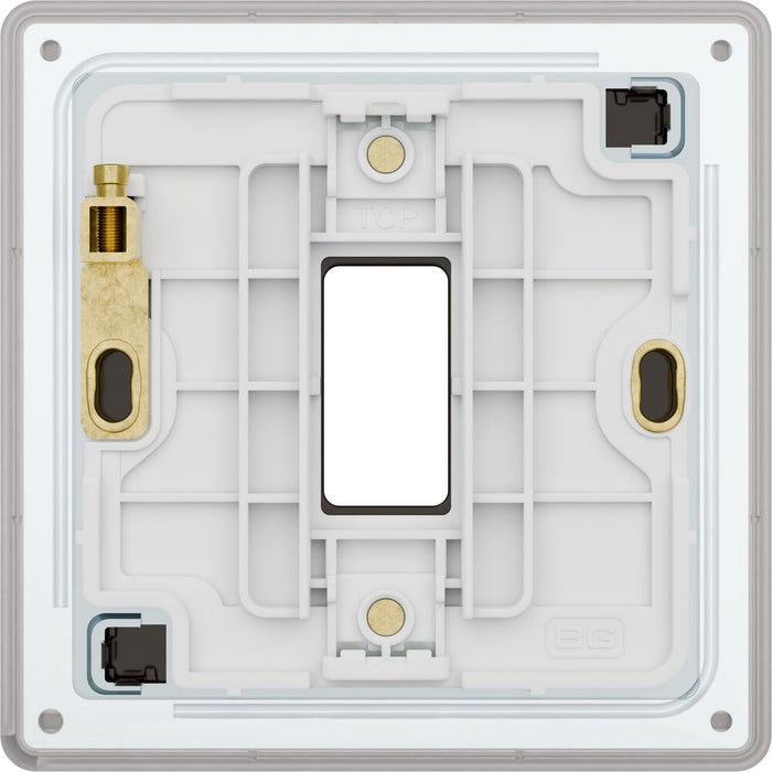 BG GridLite MFBN1 Flatplate Screwless 1G Grid Front Plate - Black Nickel