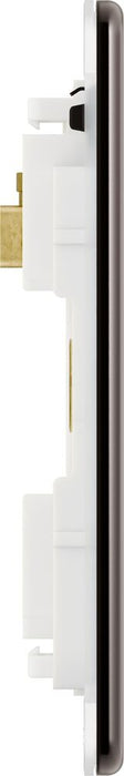 BG GridLite MFBN3 Flatplate Screwless 3G Grid Front Plate - Black Nickel