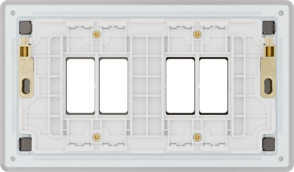 BG GridLite MFBN4 Flatplate Screwless 4G Grid Front Plate - Black Nickel