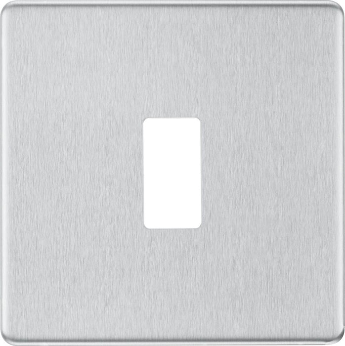BG GridLite MFBS1 Flatplate Screwless 1G Grid Front Plate - Brushed Steel