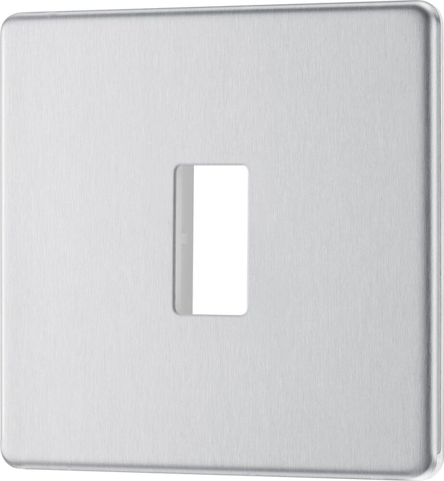 BG GridLite MFBS1 Flatplate Screwless 1G Grid Front Plate - Brushed Steel