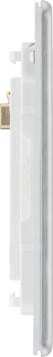 BG GridLite MFBS2 Flatplate Screwless 2G Grid Front Plate - Brushed Steel