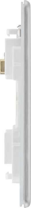 BG GridLite MFBS3 Flatplate Screwless 3G Grid Front Plate - Brushed Steel