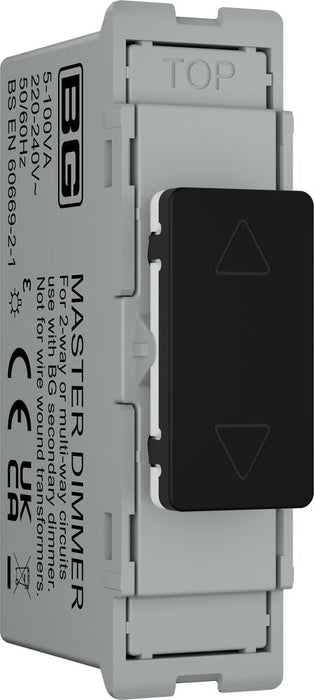 BG GridLite MFBTDM 100W Master Touch LED Dimmer Module - Matt Black