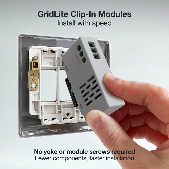 BG GridLite MFBTDS 100W Secondary Touch LED Dimmer Module - Matt Black