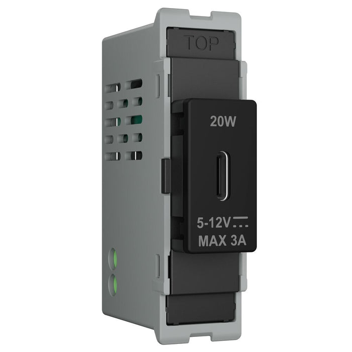BG GridLite MFBUSBC20B 20W USB-C Module - Matt Black