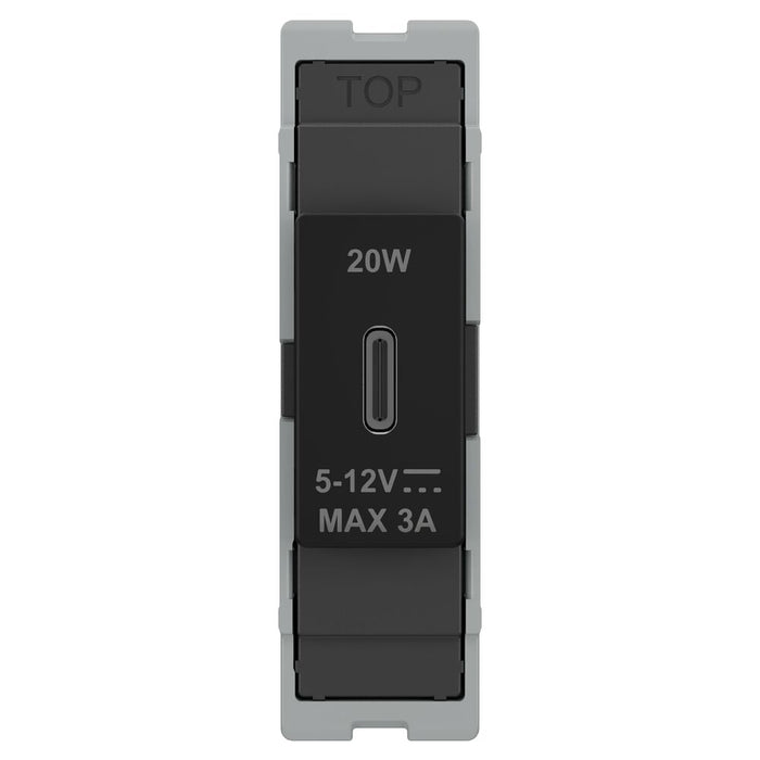 BG GridLite MFBUSBC20B 20W USB-C Module - Matt Black