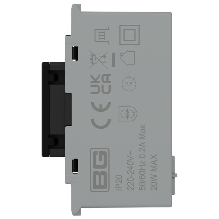 BG GridLite MFBUSBC20B 20W USB-C Module - Matt Black