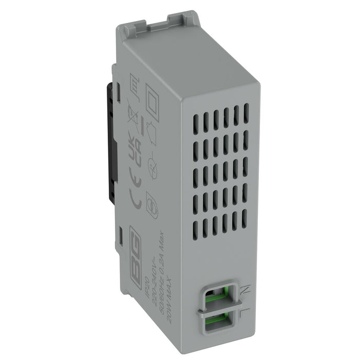 BG GridLite MFBUSBC20B 20W USB-C Module - Matt Black