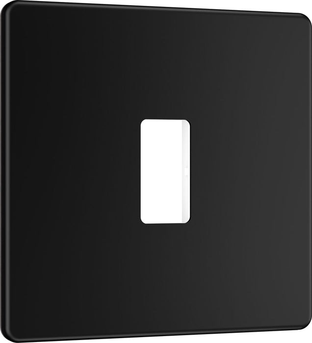 BG GridLite MFFB1 Flatplate Screwless 1G Grid Front Plate - Matt Black