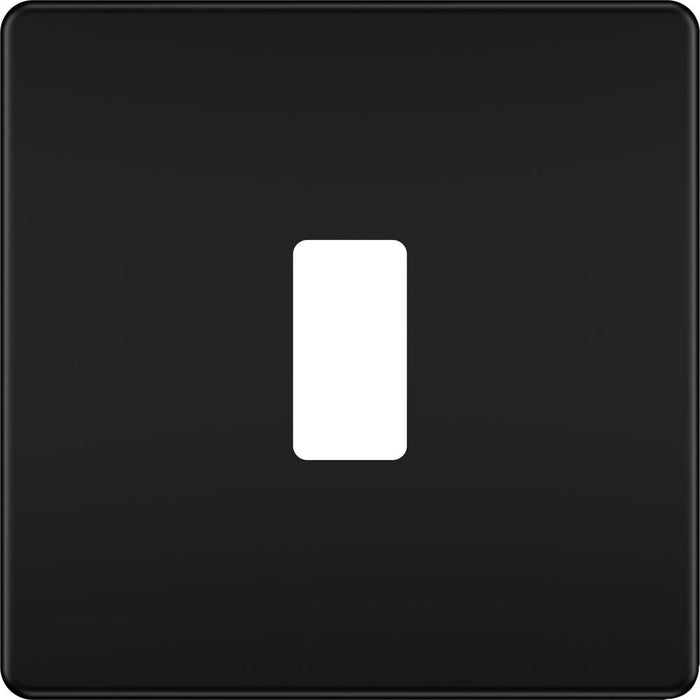BG GridLite MFFB1 Flatplate Screwless 1G Grid Front Plate - Matt Black