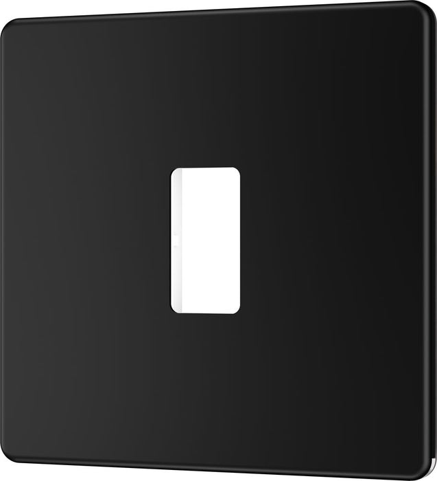 BG GridLite MFFB1 Flatplate Screwless 1G Grid Front Plate - Matt Black