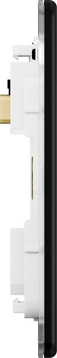 BG GridLite MFFB3 Flatplate Screwless 3G Grid Front Plate - Matt Black