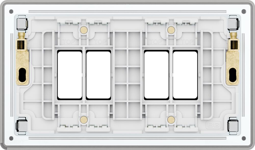 BG GridLite MFFB4 Flatplate Screwless 4G Grid Front Plate - Matt Black