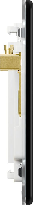 BG GridLite MFFB4 Flatplate Screwless 4G Grid Front Plate - Matt Black