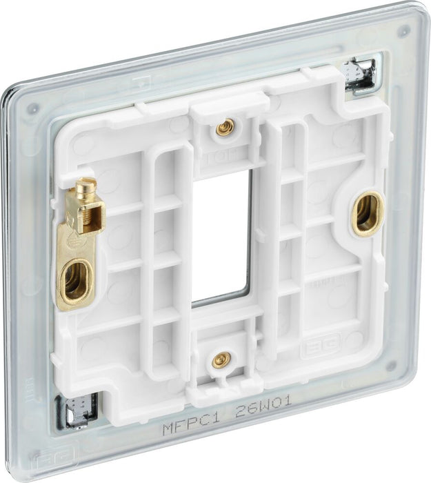 BG GridLite MFPC1 Flatplate Screwless 1G Grid Front Plate - Polished Chrome