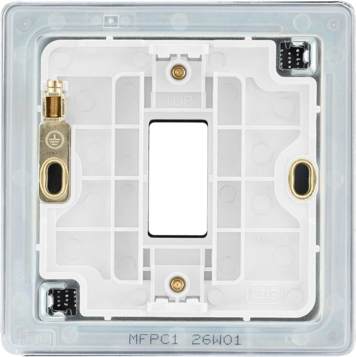 BG GridLite MFPC1 Flatplate Screwless 1G Grid Front Plate - Polished Chrome