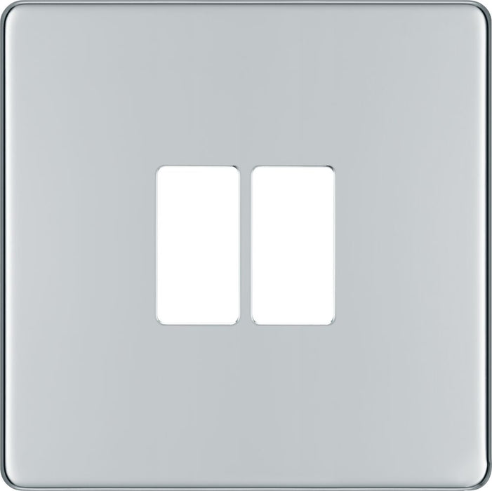BG GridLite MFPC2 Flatplate Screwless 2G Grid Front Plate - Polished Chrome