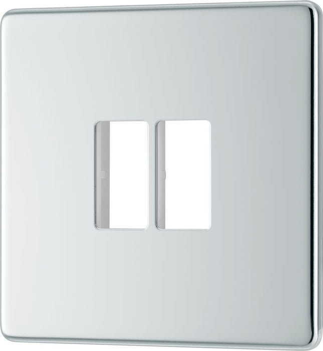 BG GridLite MFPC2 Flatplate Screwless 2G Grid Front Plate - Polished Chrome