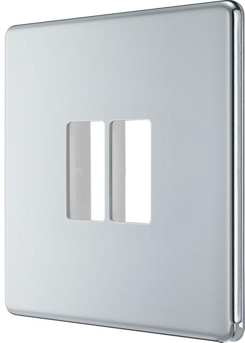 BG GridLite MFPC2 Flatplate Screwless 2G Grid Front Plate - Polished Chrome