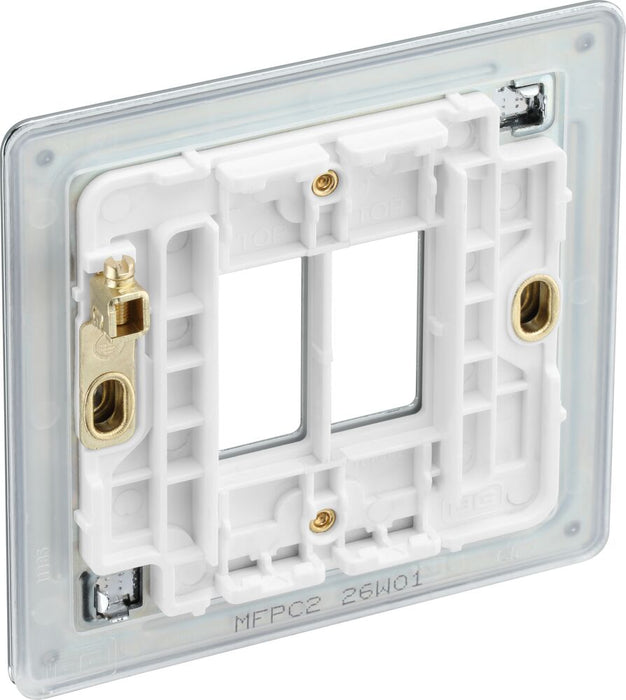 BG GridLite MFPC2 Flatplate Screwless 2G Grid Front Plate - Polished Chrome