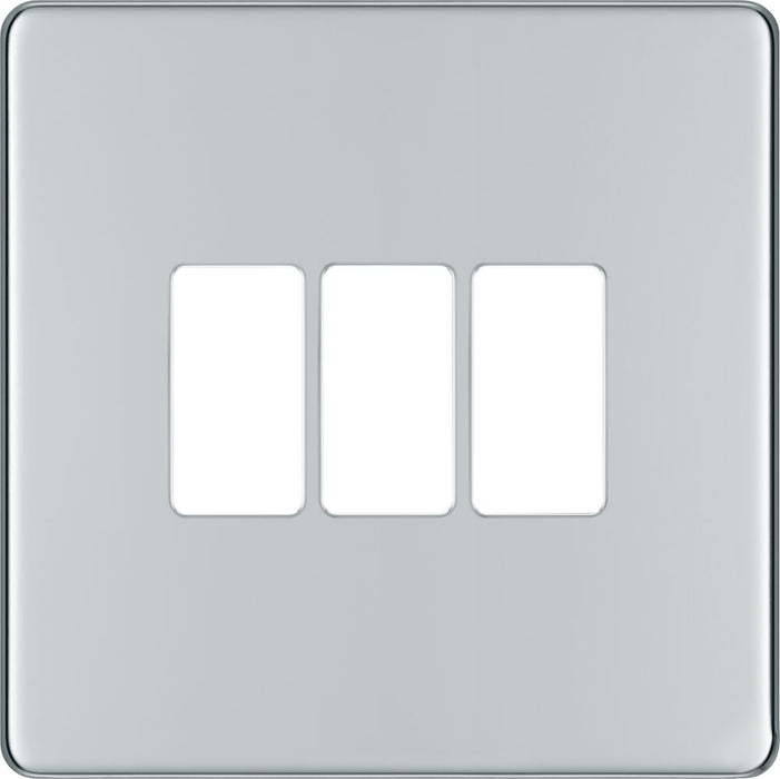 BG GridLite MFPC3 Flatplate Screwless 3G Grid Front Plate - Polished Chrome