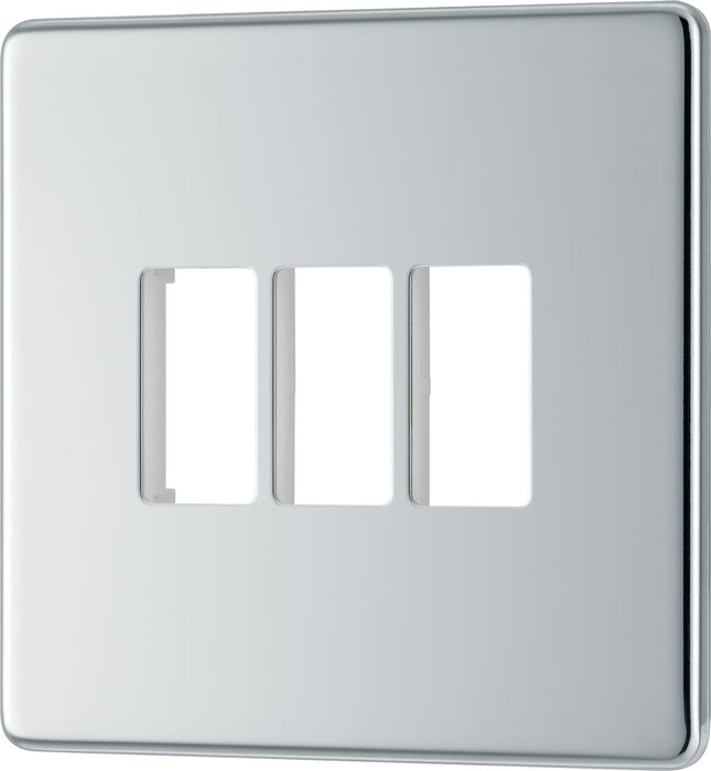BG GridLite MFPC3 Flatplate Screwless 3G Grid Front Plate - Polished Chrome