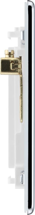 BG GridLite MFPC4 Flatplate Screwless 4G Grid Front Plate - Polished Chrome