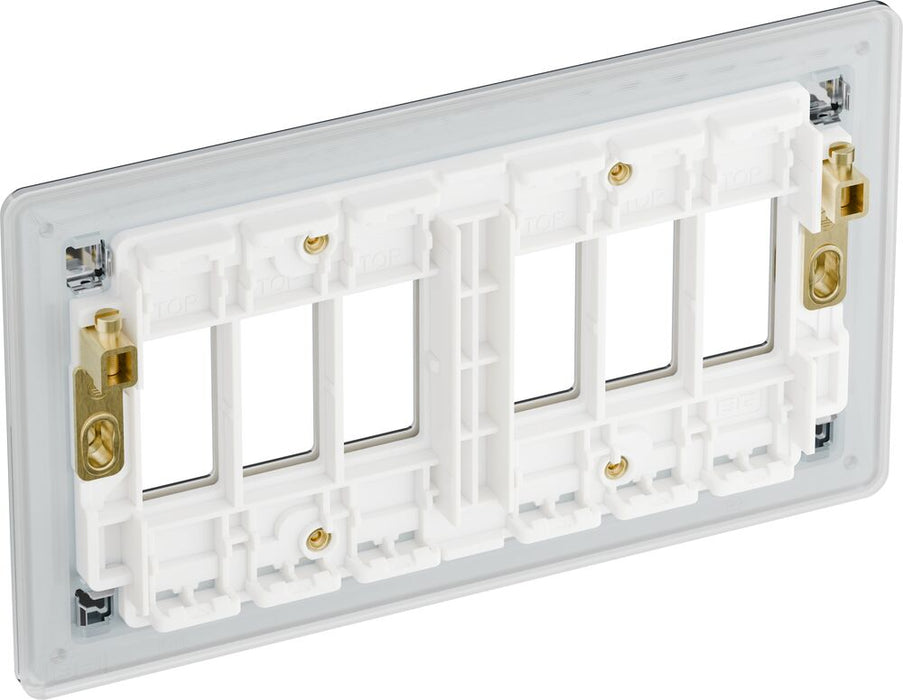 BG GridLite MFPC6 Flatplate Screwless 6G Grid Front Plate - Polished Chrome