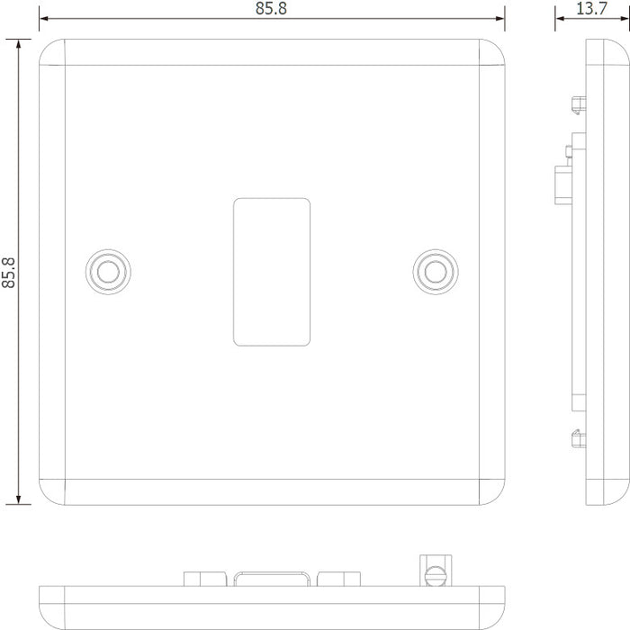 BG GridLite MMC1 Metal Clad 1G Grid Front Plate