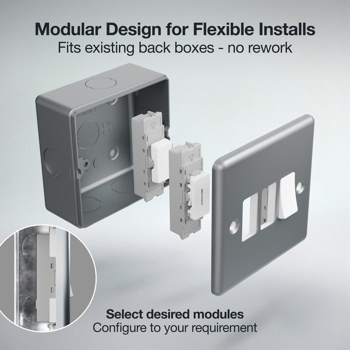 BG GridLite MMC2 Metal Clad 2G Grid Front Plate