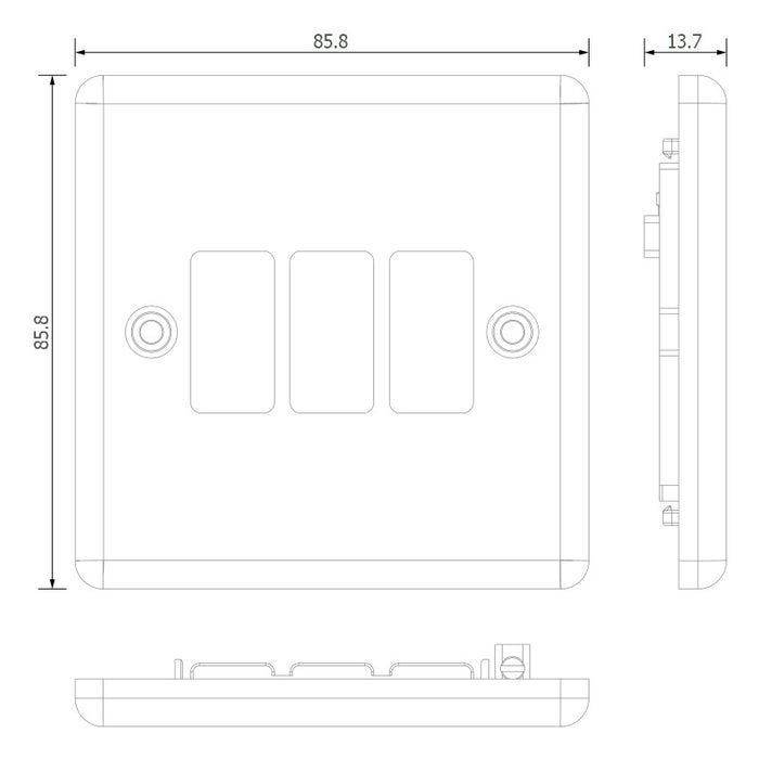 BG GridLite MMC3 Metal Clad 3G Grid Front Plate