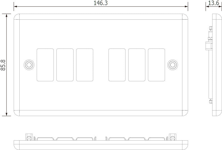 BG GridLite MMC6 Metal Clad 6G Grid Front Plate